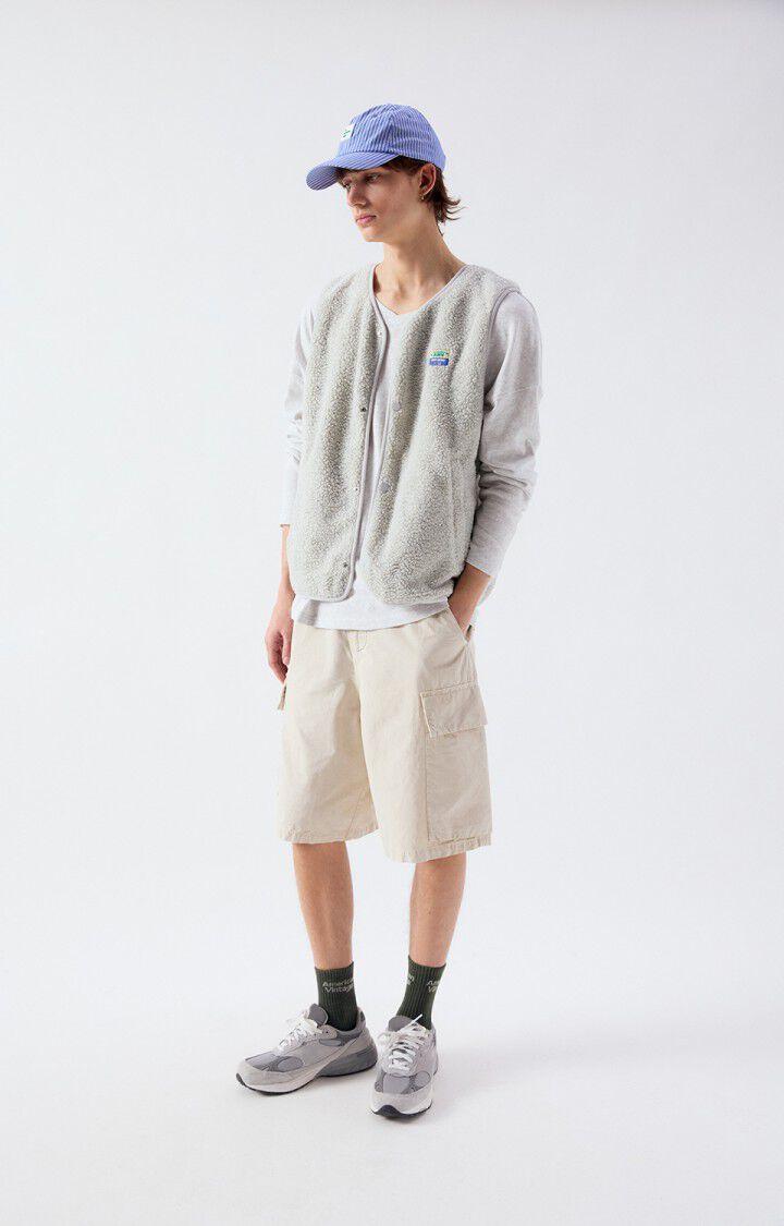 American Vintage Hoktown Teddyfleece Weste Polar Chine Meliert Herren hellgrau